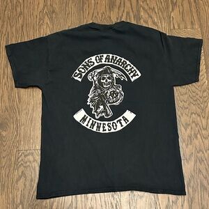 Rare Sons Of Anarchy Minnesota Vintage Mens T-Shirt Black L Motorcycle Biker Tee